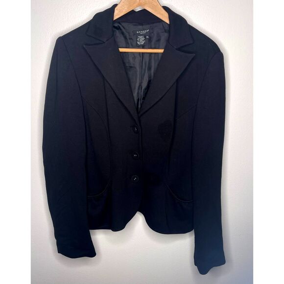 Sandro Classic Black Three Button Blazer Size XL Minimalist Renaissance/Classic - Picture 1 of 5